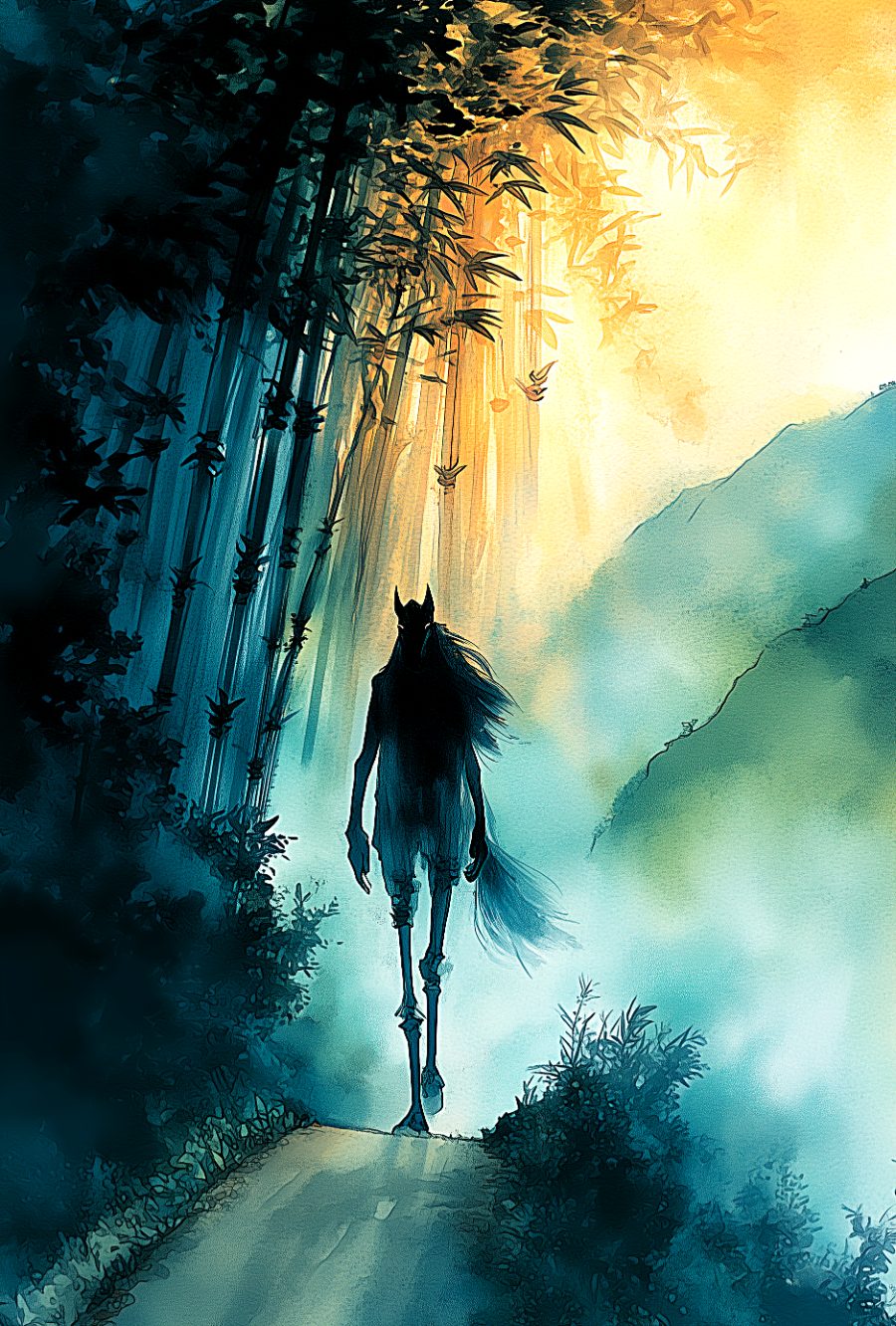 Full-color interior illustration from Part Three of Tiktik: A Summer of Three Names, featuring the tikbalang